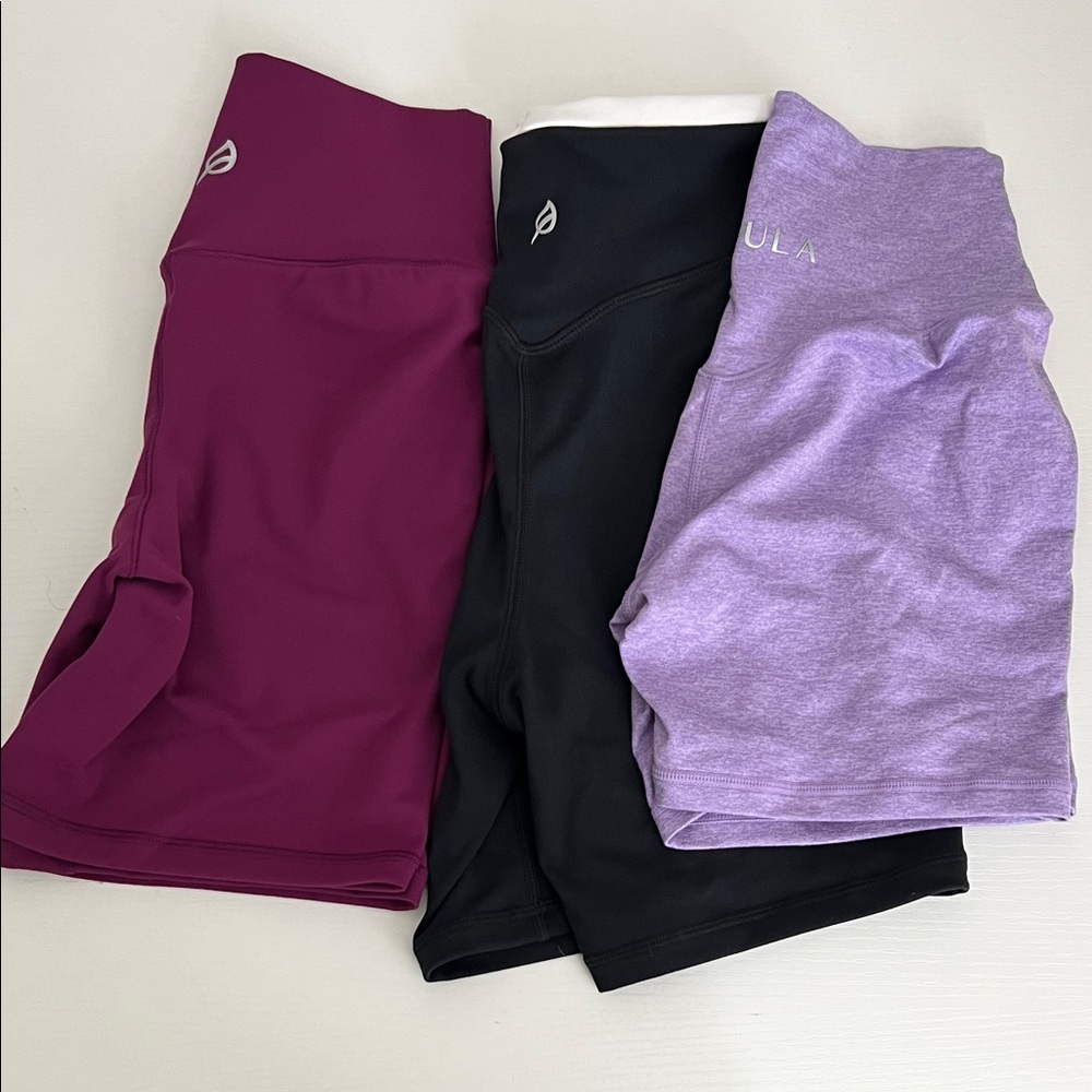 P'tula Women's Athletic Shorts - Magenta, Black, and Lavender